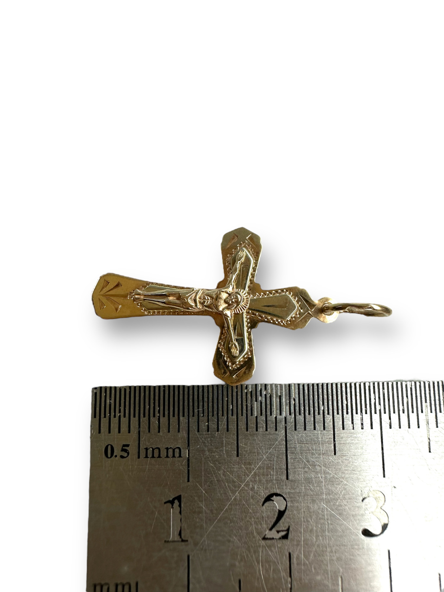 Підвіс-хрест з червоного та білого золота (31790170) 2