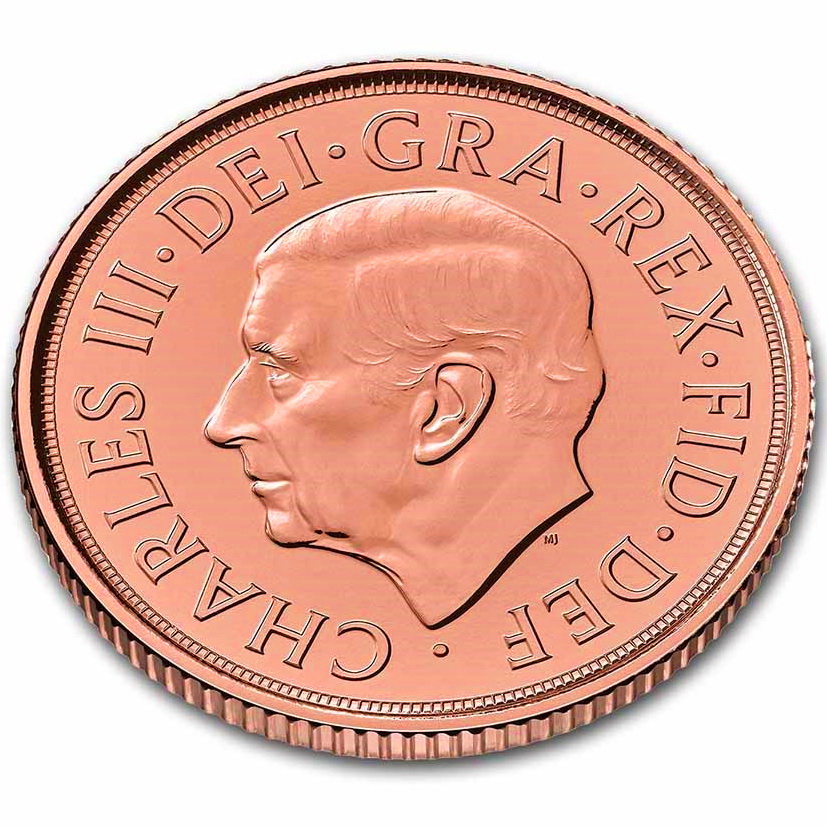 Золотая монета Соверен Карла III «Мемориал» 2022 Великобритания (31805315) 4