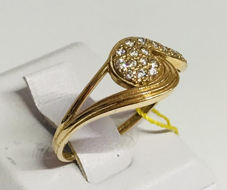 Кольцо из красного золота с цирконием (29856289) 1