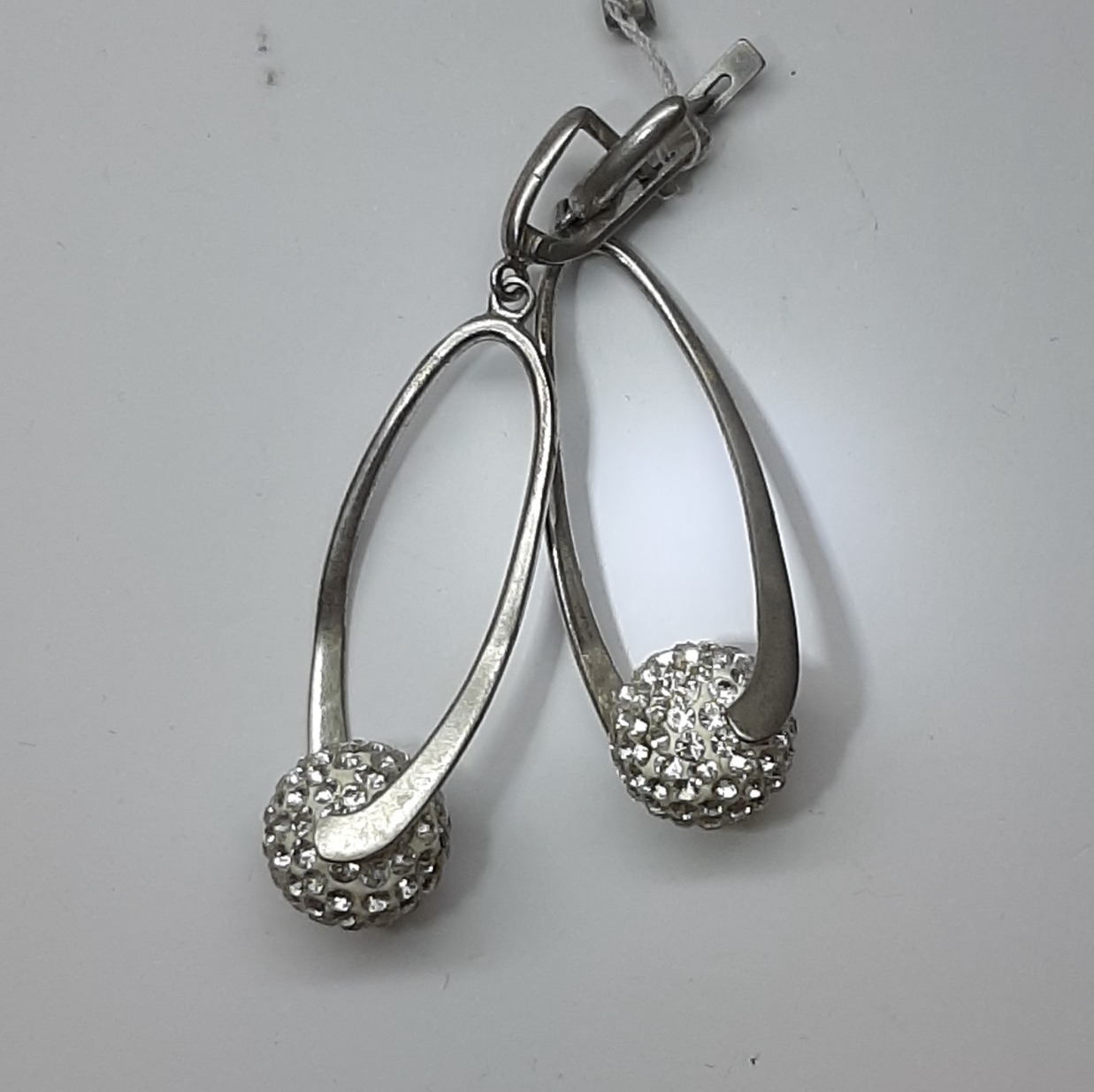Серебряные серьги с цирконием (15108030) 0