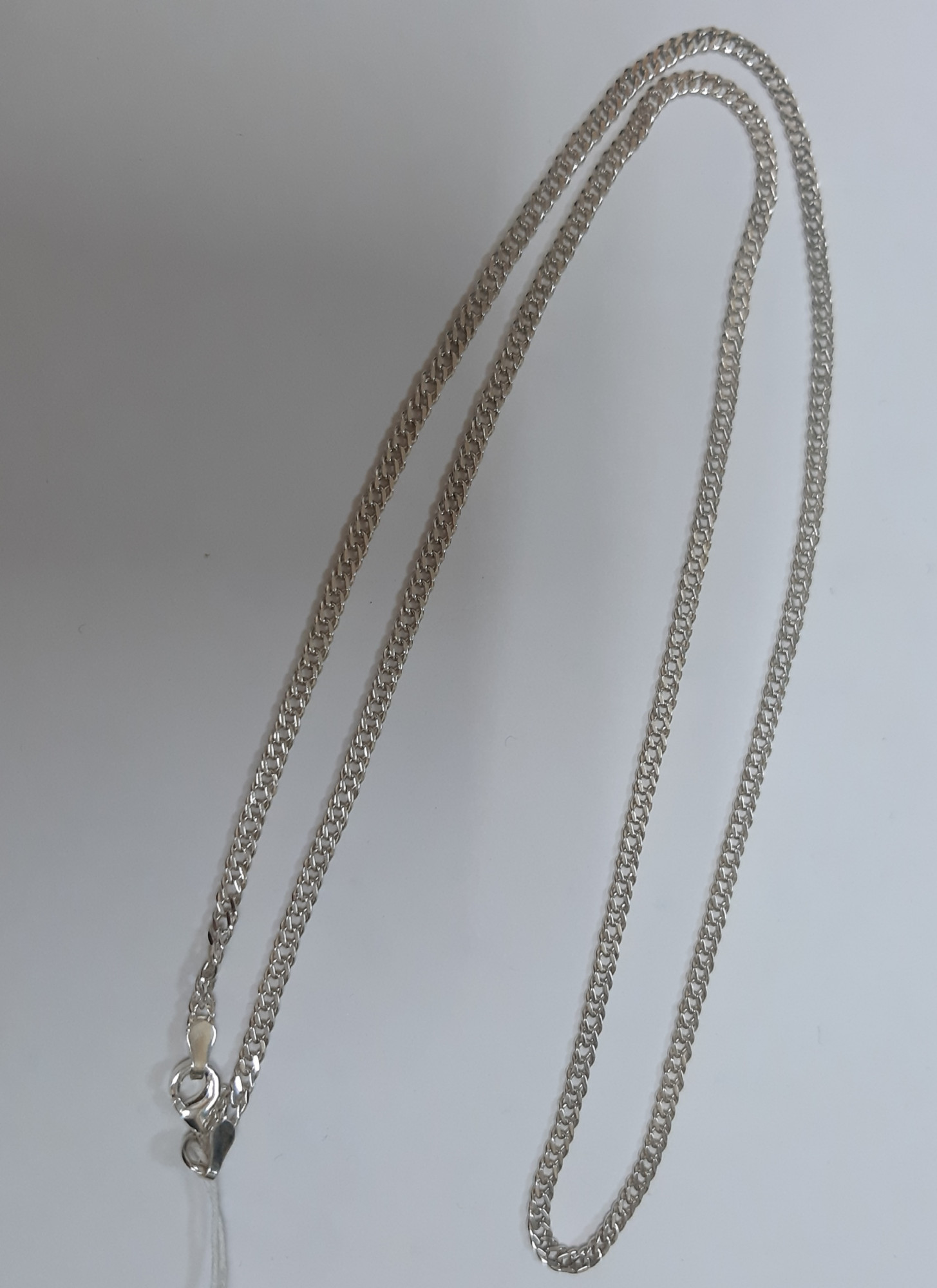 Серебряная цепь с плетением Двойной ромб (30528457) 1