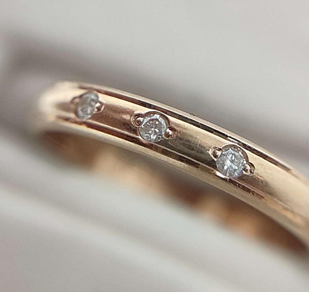 Обручальное кольцо из красного золота с бриллиантом (-ми) (33674764) 1