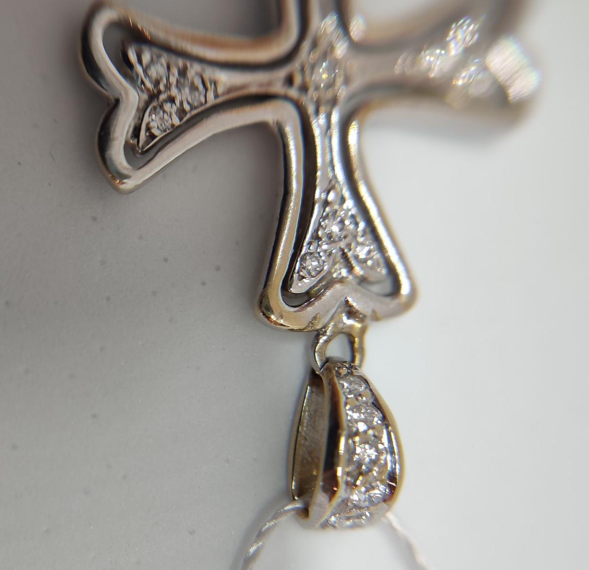 Підвіс-хрест із білого золота з діамантом (-ми) (30337044) 2
