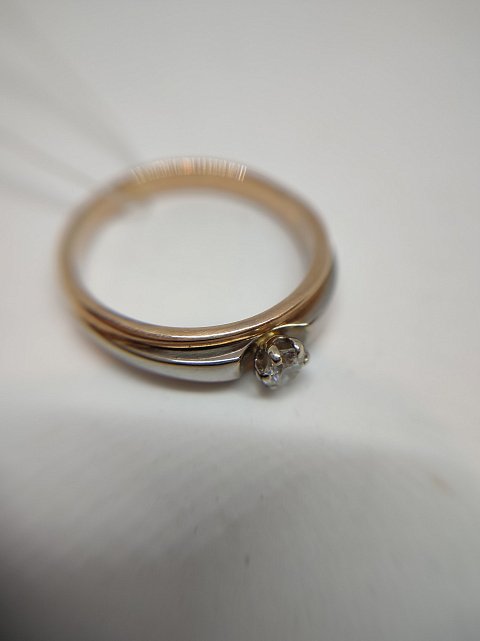 Кольцо из красного золота с бриллиантом (-ми) (27416704) 8