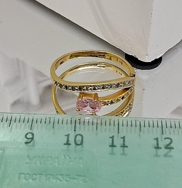 Кольцо из желтого и белого золота с цирконием (32528919) 6