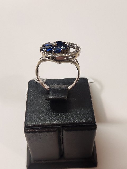 Серебряное кольцо с цирконием (30609975) 3