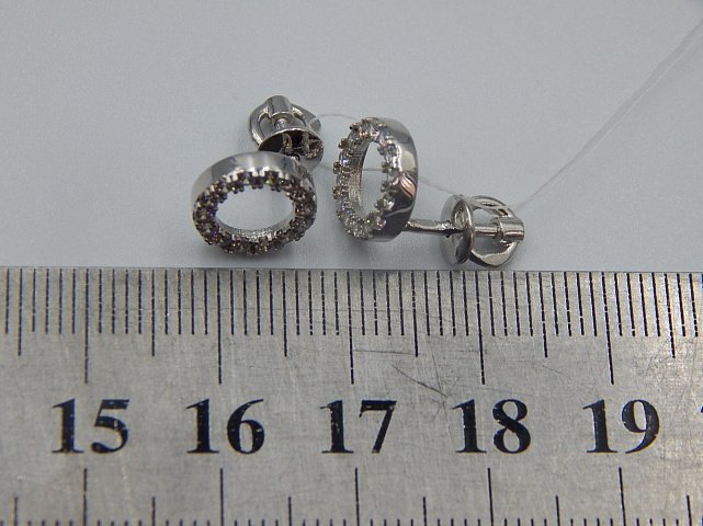 Серебряные серьги с цирконием (31385442) 2