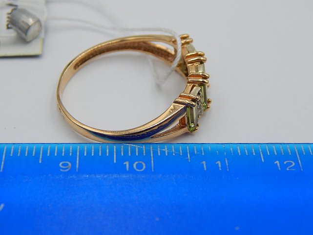 Кольцо из красного и белого золота с цирконием (30525868) 5