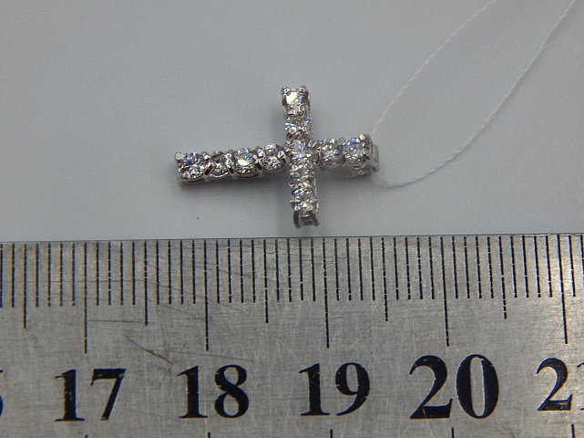 Срібний підвіс-хрест із цирконієм (33062811) 4