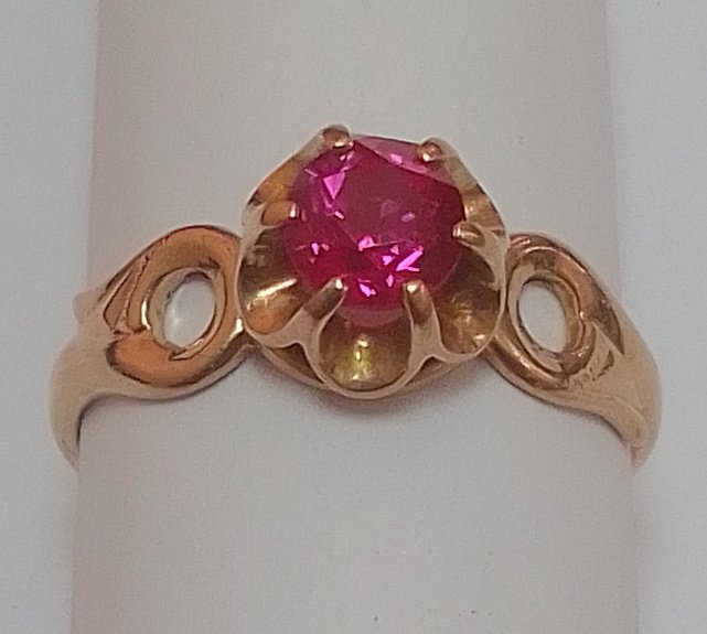 Кольцо из красного золота с цирконием (32767588) 4