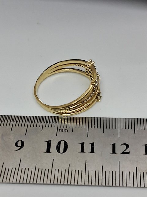 Кольцо из желтого золота с цирконием (32357759) 10