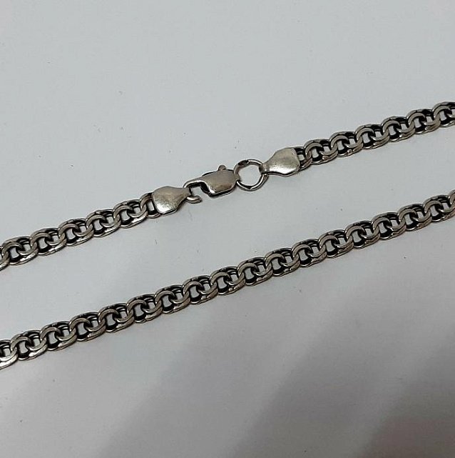 Серебряная цепь с плетением Бисмарк (33647473) 0