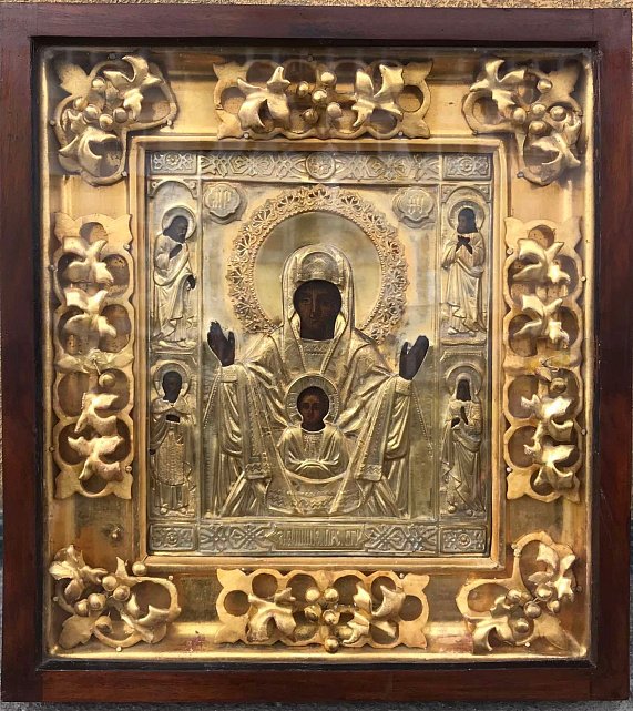 Икона «Богоматерь Знамения» (позолота) кон.XIX века (31293988) 1