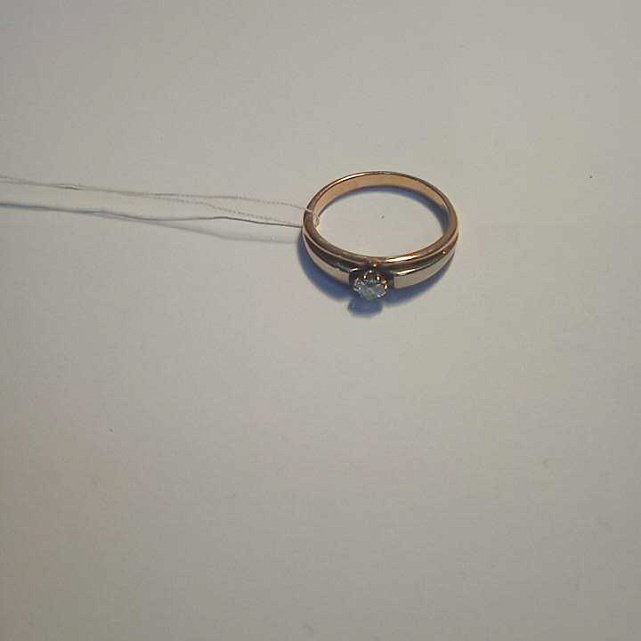 Кольцо из красного золота с бриллиантом (-ми) (27416704) 1