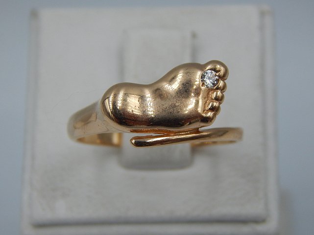 Кольцо из красного золота с цирконием (28256008) 4