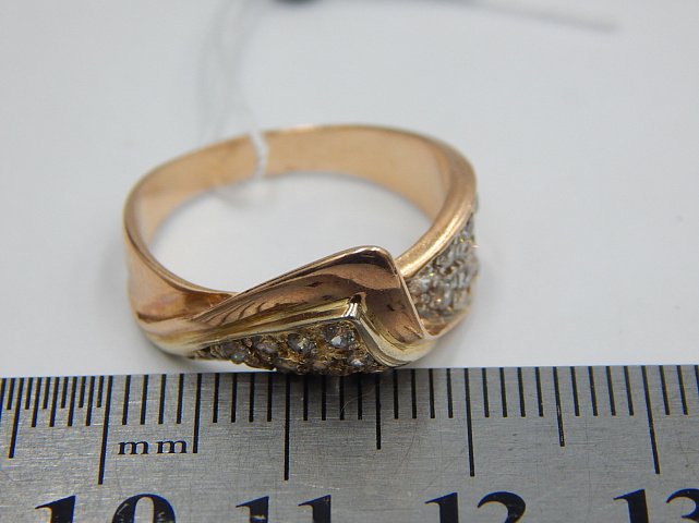 Кольцо из красного золота с цирконием (33668514)  5