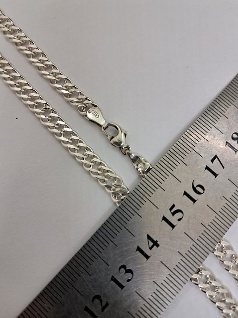 Серебряная цепь с плетением Двойной ромб (32721653) 3