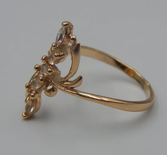 Кольцо из красного золота с цирконием (33738682) 2