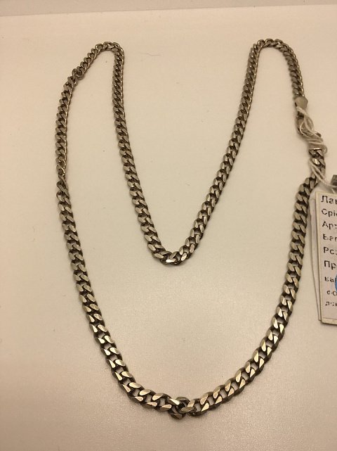 Серебряная цепь с плетением панцирное (30516272) 3