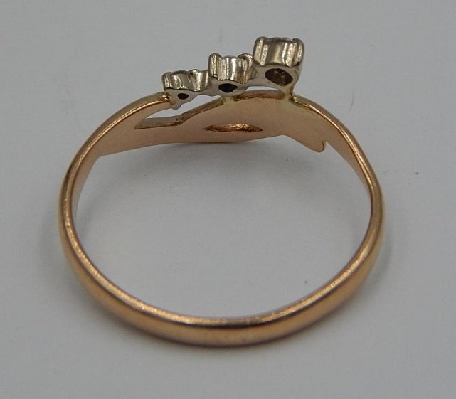 Кольцо из красного и белого золота с бриллиантом (-ми) (30712722) 3