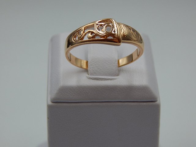 Кольцо из красного золота с цирконием (31589522) 1