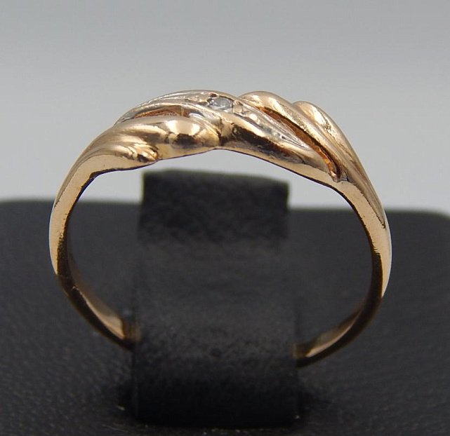 Кольцо из красного и белого золота с бриллиантом (-ми) (30718129) 1