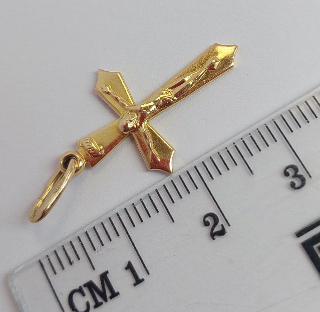 Підвіс-хрест з червоного золота (33723642) 2