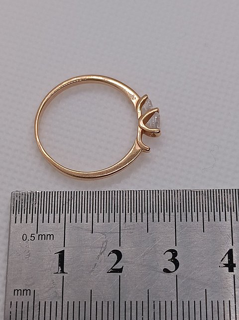 Кольцо из красного золота с цирконием (33462571) 5