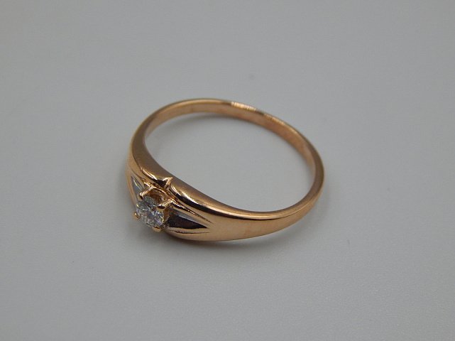 Кольцо из красного и белого золота с бриллиантом (-ми) (31541099) 4