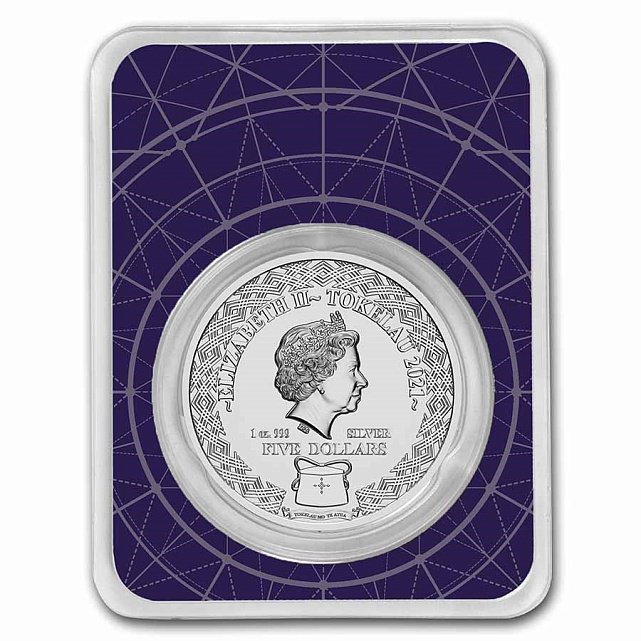 Серебряная монета 1oz Дева 5 долларов 2021 Токелау (29127973) 4