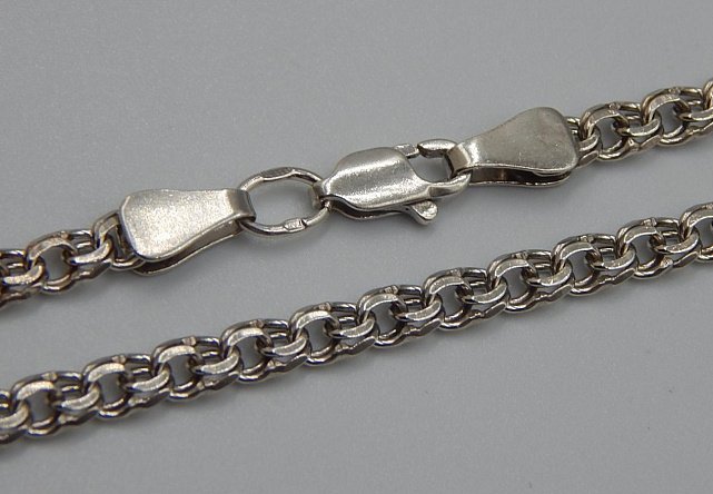 Серебряная цепь с плетением Бисмарк (30589294) 0