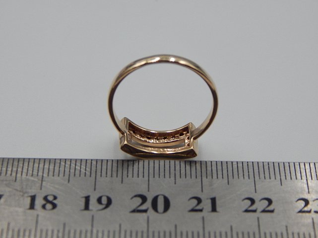 Кольцо из красного золота с цирконием (31879281) 3