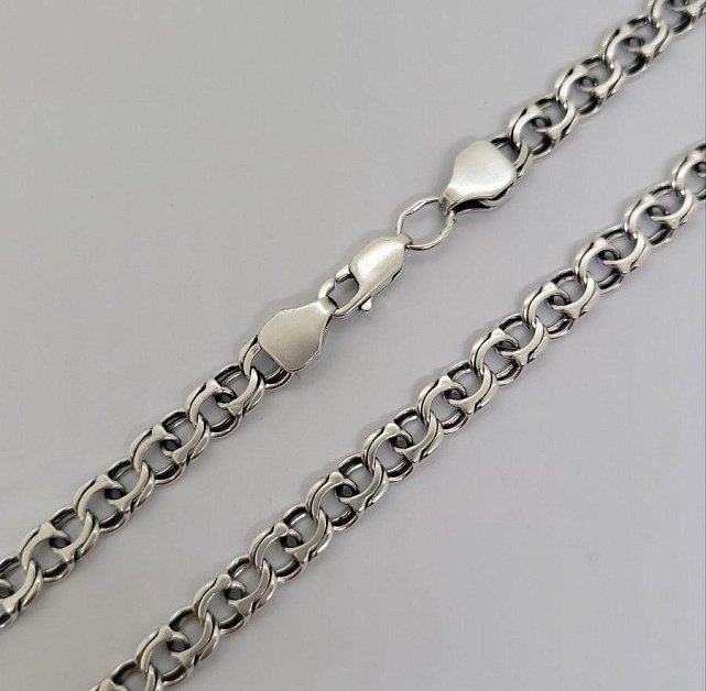 Серебряная цепь с плетением Бисмарк (33620431) 0