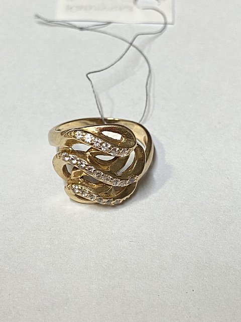 Кольцо из красного золота с цирконием (32872568) 5