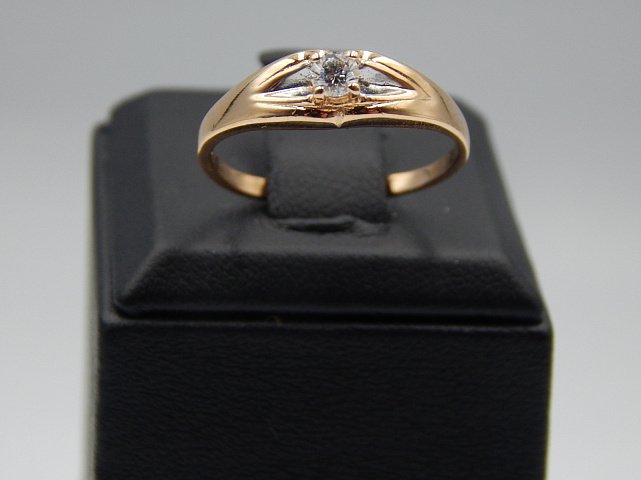 Кольцо из красного и белого золота с бриллиантом (-ми) (31541099) 2