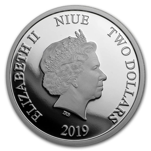 Серебряная монета 1oz Миньон Поздравляет с Рождеством и Новым Годом 2 доллара 2019 Ниуэ (29128574) 1