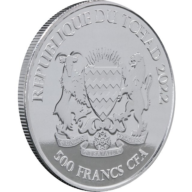 Серебряная монета 1oz Волкодав Кельтские животные 500 франков КФА 2022 Чад (29128364) 8