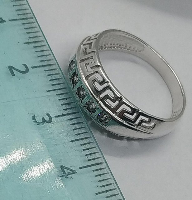 Серебряное кольцо с цирконием (30198222) 2