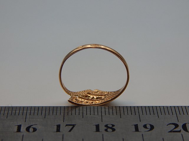 Кольцо из красного золота с цирконием (33725127)  3