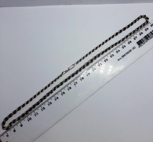 Серебряная цепь с плетением Веревочка (32633139) 1