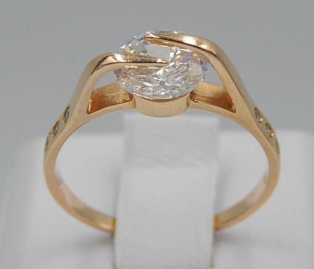 Кольцо из красного золота с цирконием (29979020) 0
