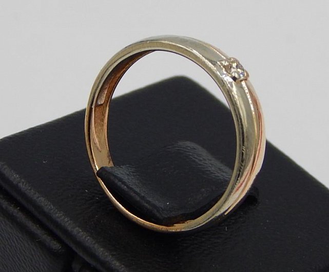 Обручальное кольцо из красного и белого золота с бриллиантом (-ми) (24467172) 2