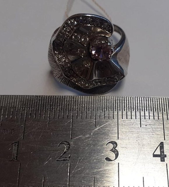 Серебряное кольцо с цирконием (33590893) 1