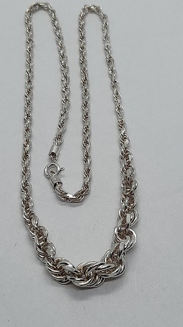 Серебряная цепь с плетением Веревочка (31803650) 1