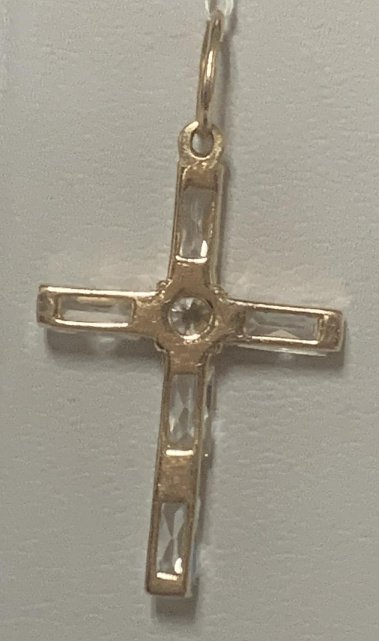Подвес-крест из красного золота с цирконием (33252761)  3