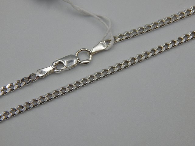 Серебряная цепь с плетением панцирное (32202692) 2