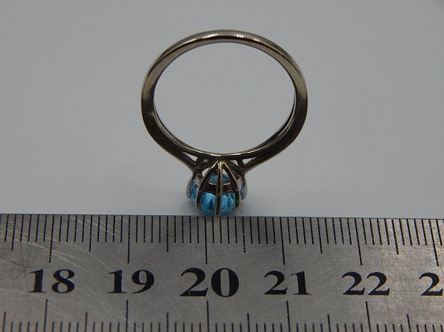 Кольцо из белого золота с топазом и бриллиантом (-ми) (31646106) 3