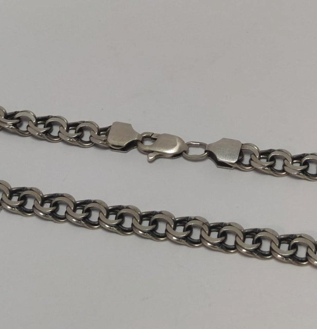 Серебряная цепь с плетением Бисмарк (33827956) 1