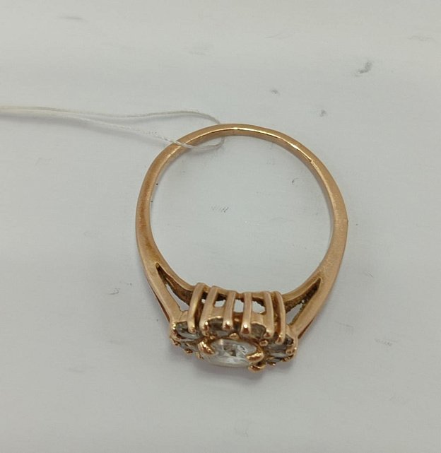 Кольцо из красного золота с цирконием (33693159) 2