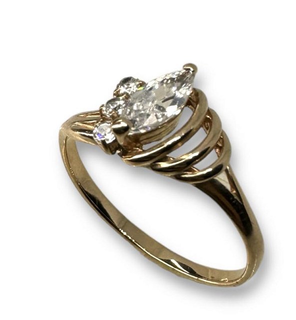 Кольцо из красного золота с цирконием (32341969)  2